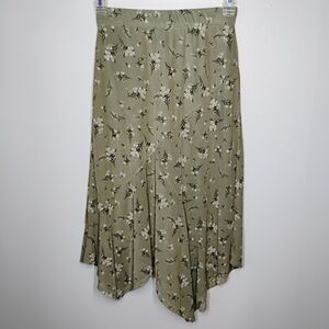 Ember Asymmetrical Mesh Fairy Skirt‎ Sage Green Ditsy Floral Size S Fairycore